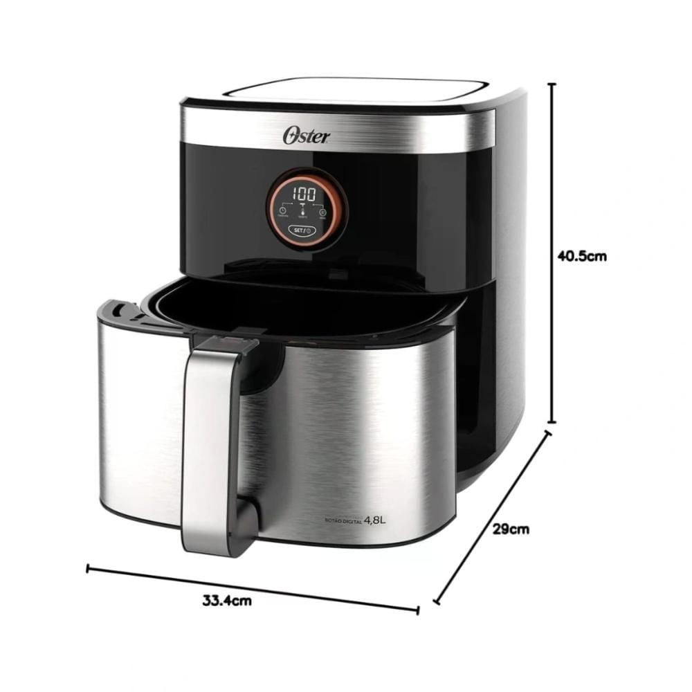 Foto 5 de Fritadeira Air Fryer Oster Black Inox com Timer 4,8L 220V