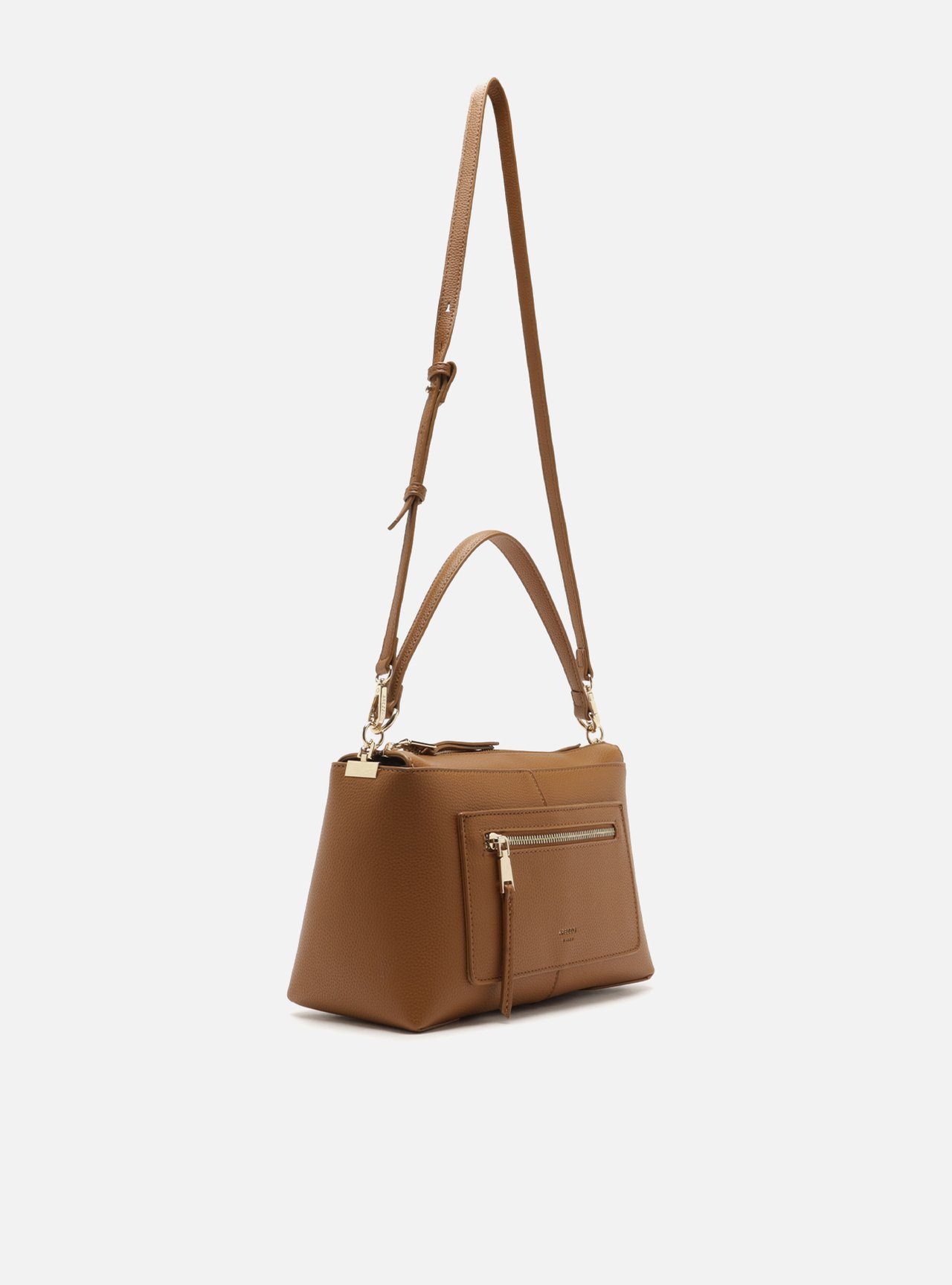 Foto 5 de Bolsa Tote Marrom Média Bolso Frontal