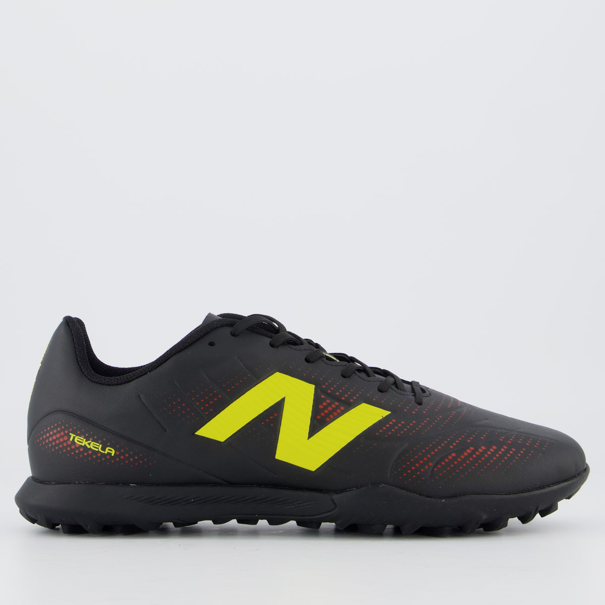 Chuteira New Balance Tekela TF Society Preta e Amarela