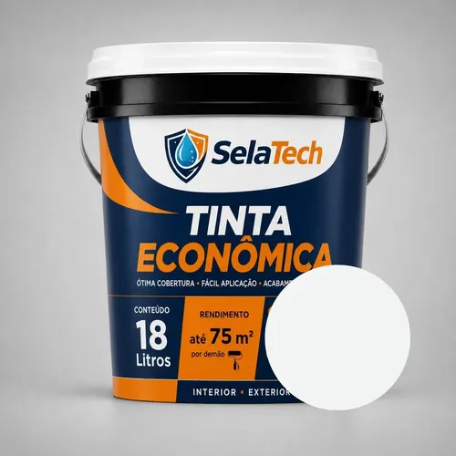 Tinta Acrílica Econômica 18l Fosca Selatech Interno Externo Branco/gelo