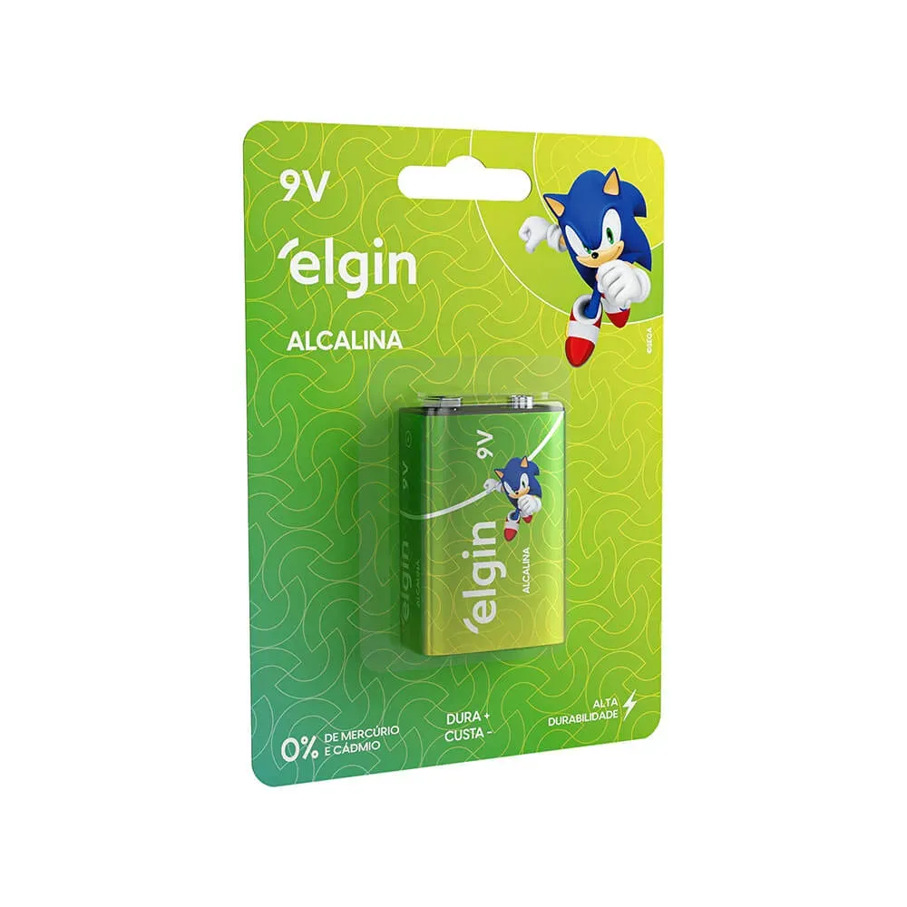 BATERIA ALCALINA 9V BLISTER COM 1 PC ELGIN