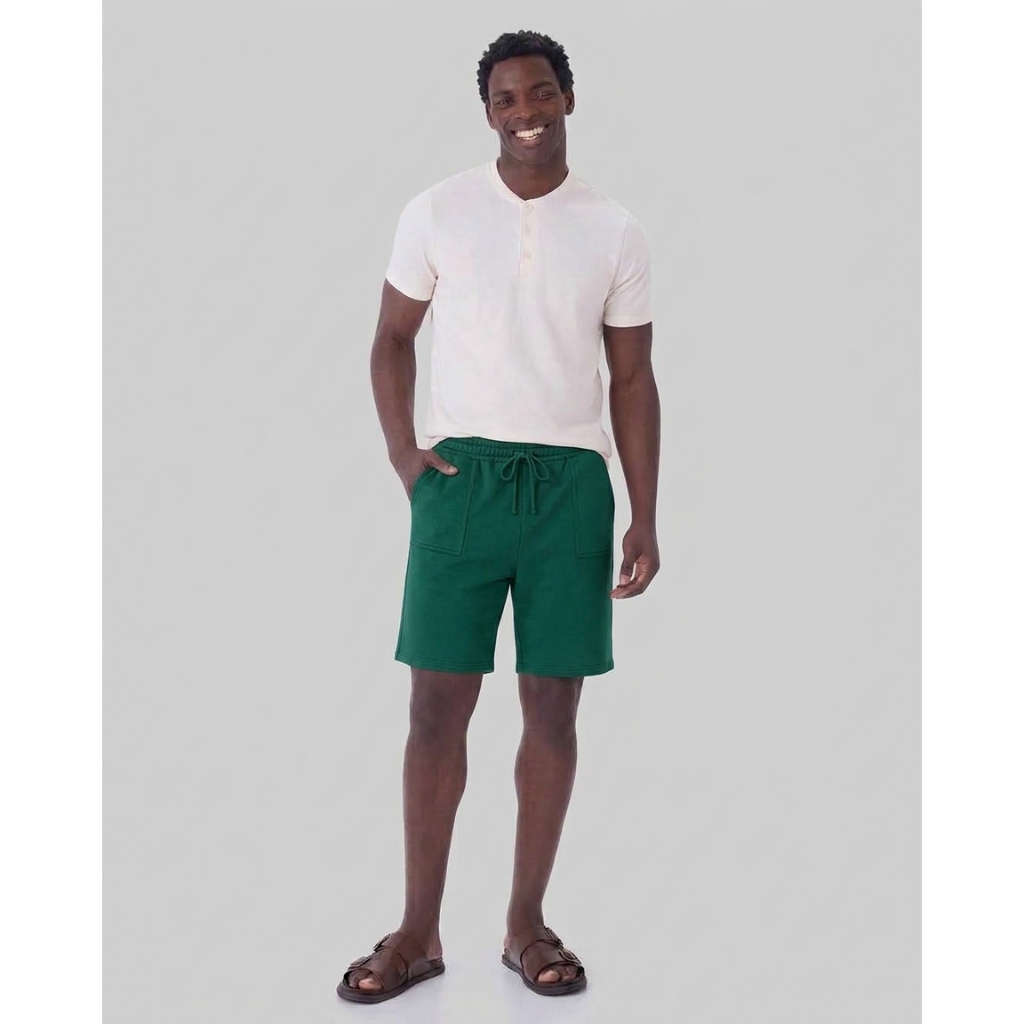 Bermuda Masculina Comfort Bolso Frontal Em Moletom