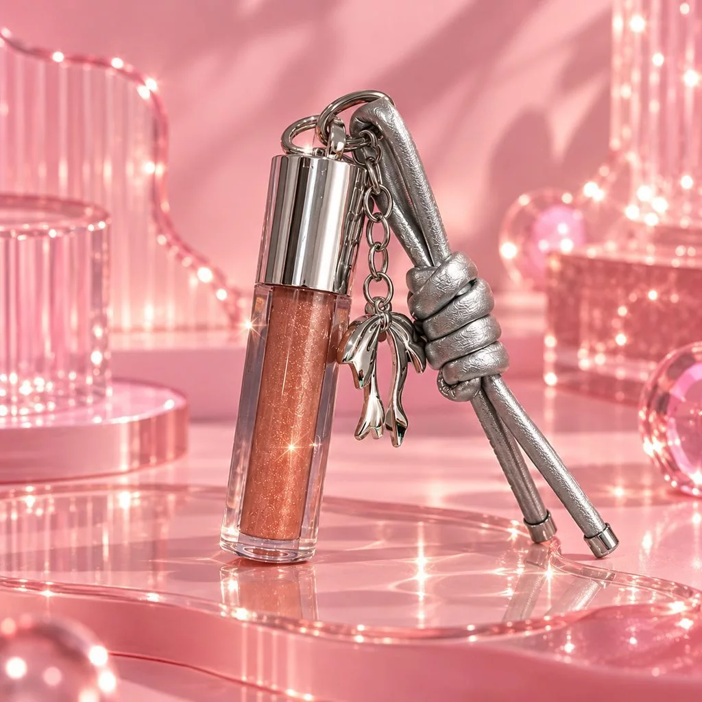 Gloss com chaveiro decorativo de laço