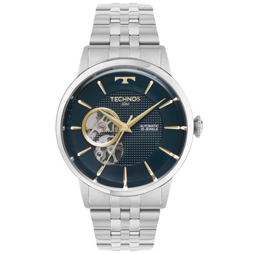 Relógio Technos Masculino Open Heart Prata - G3265BL/1A