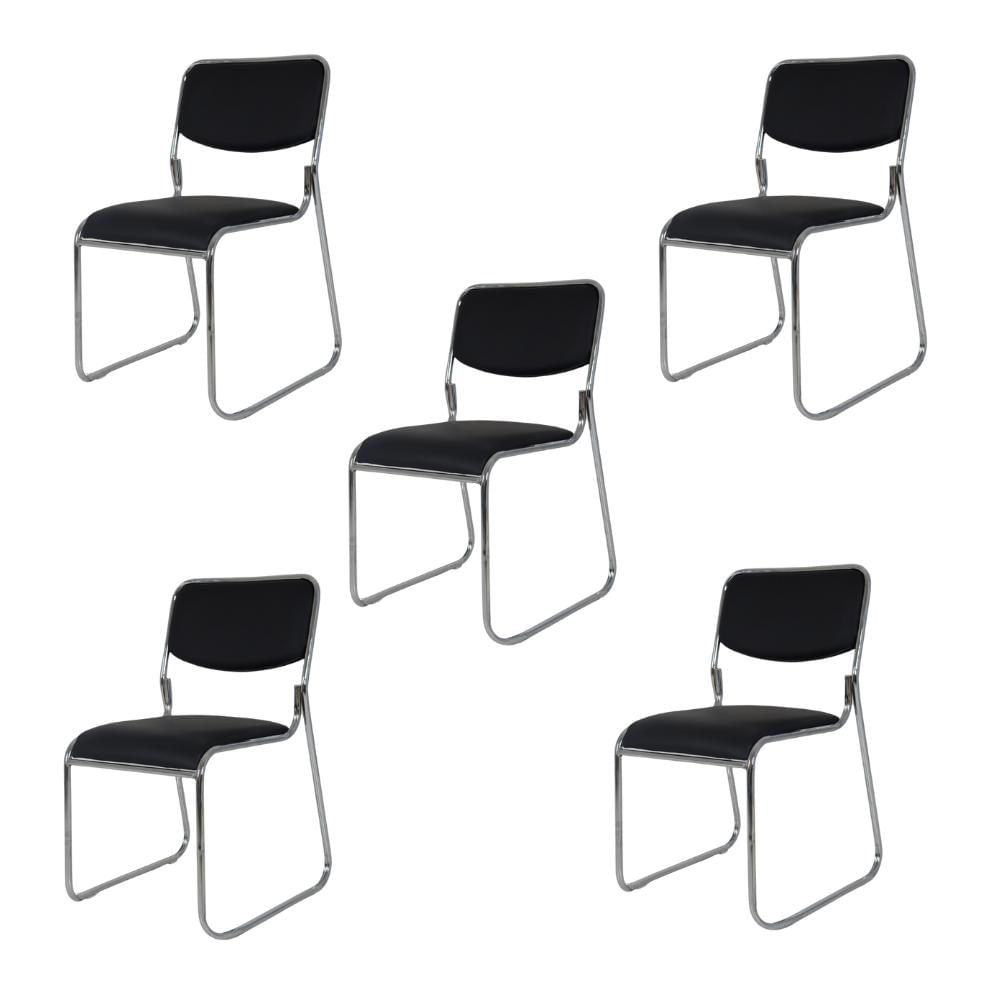Kit 5 Cadeiras Pretas Dakkar Para Cozinha Mesa De Jantar Recepção