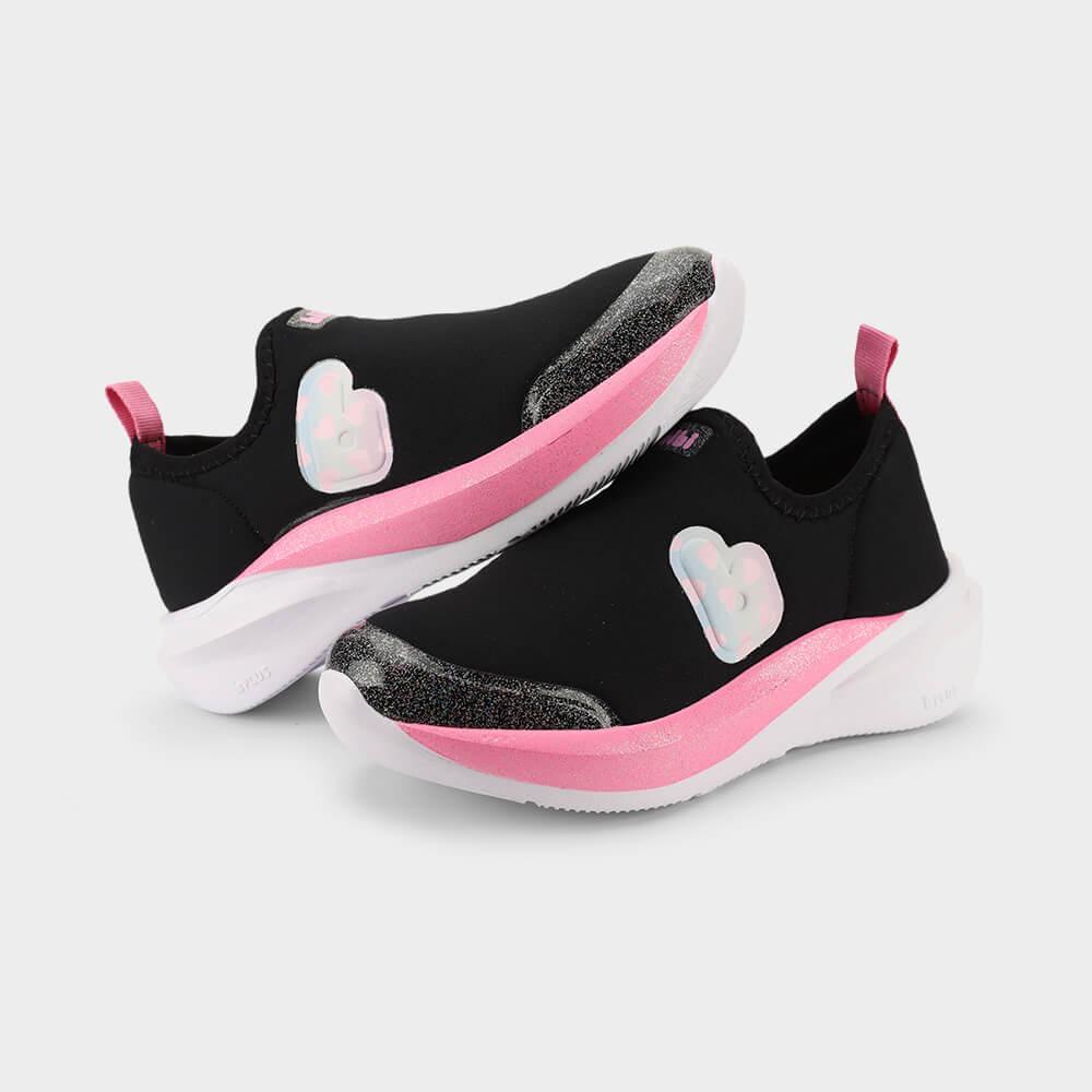 Foto 2 de Tênis Infantil Bibi Volt 2.0 Preto com Rosa
