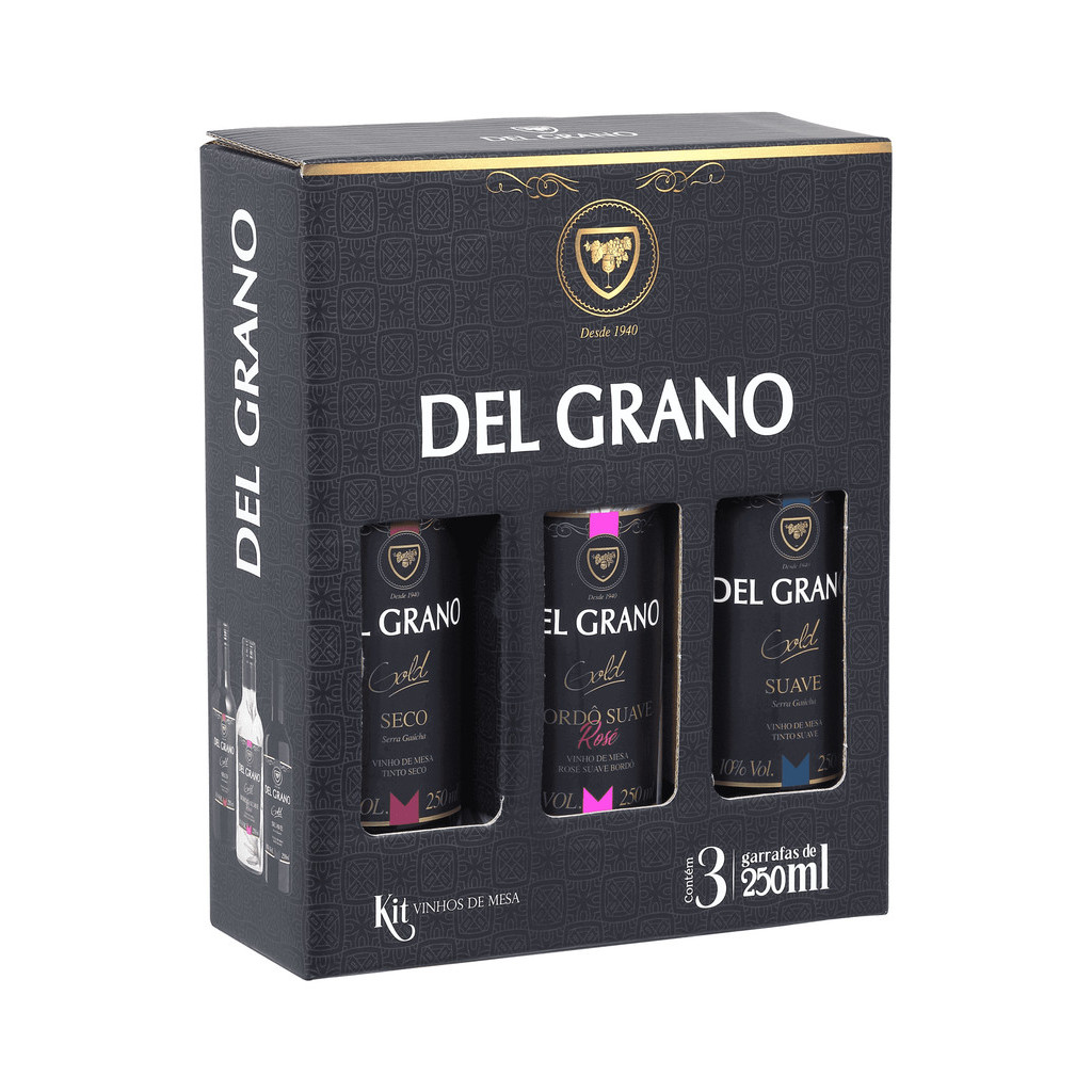KIT MINI VINHOS DEL GRANO GOLD 3X250ML