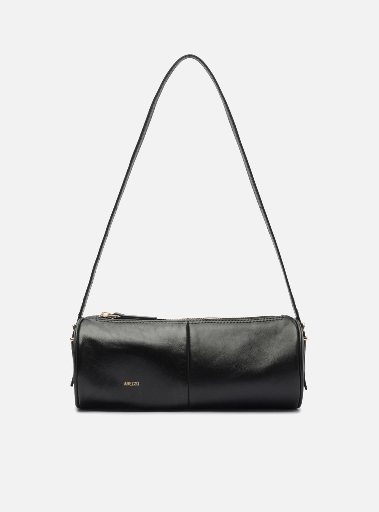 Bolsa Shoulder Preta Couro Media
