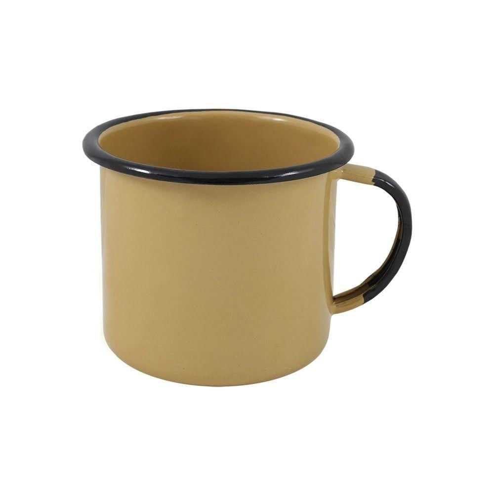 Caneca Grande Esmaltada Marrom 370 Ml Ewel