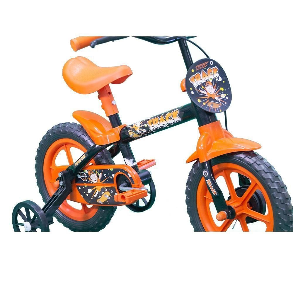 Foto 5 de Bicicleta Infantil Track Arco Íris Aro-12 Preto/Laranja