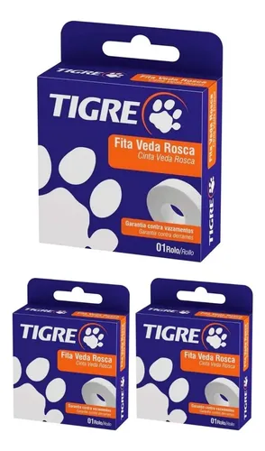 Kit 3 Veda Rosca Tigre 18mm X 25 Metros