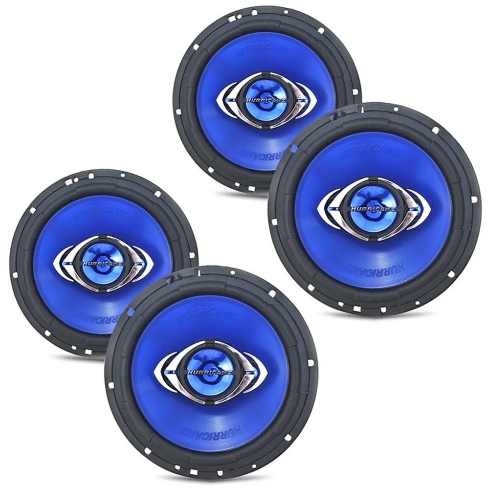 Kit 2 Pares Alto Falante Porta Hurricane Cm6 6 Polegadas 260w Rms Som Automotivo