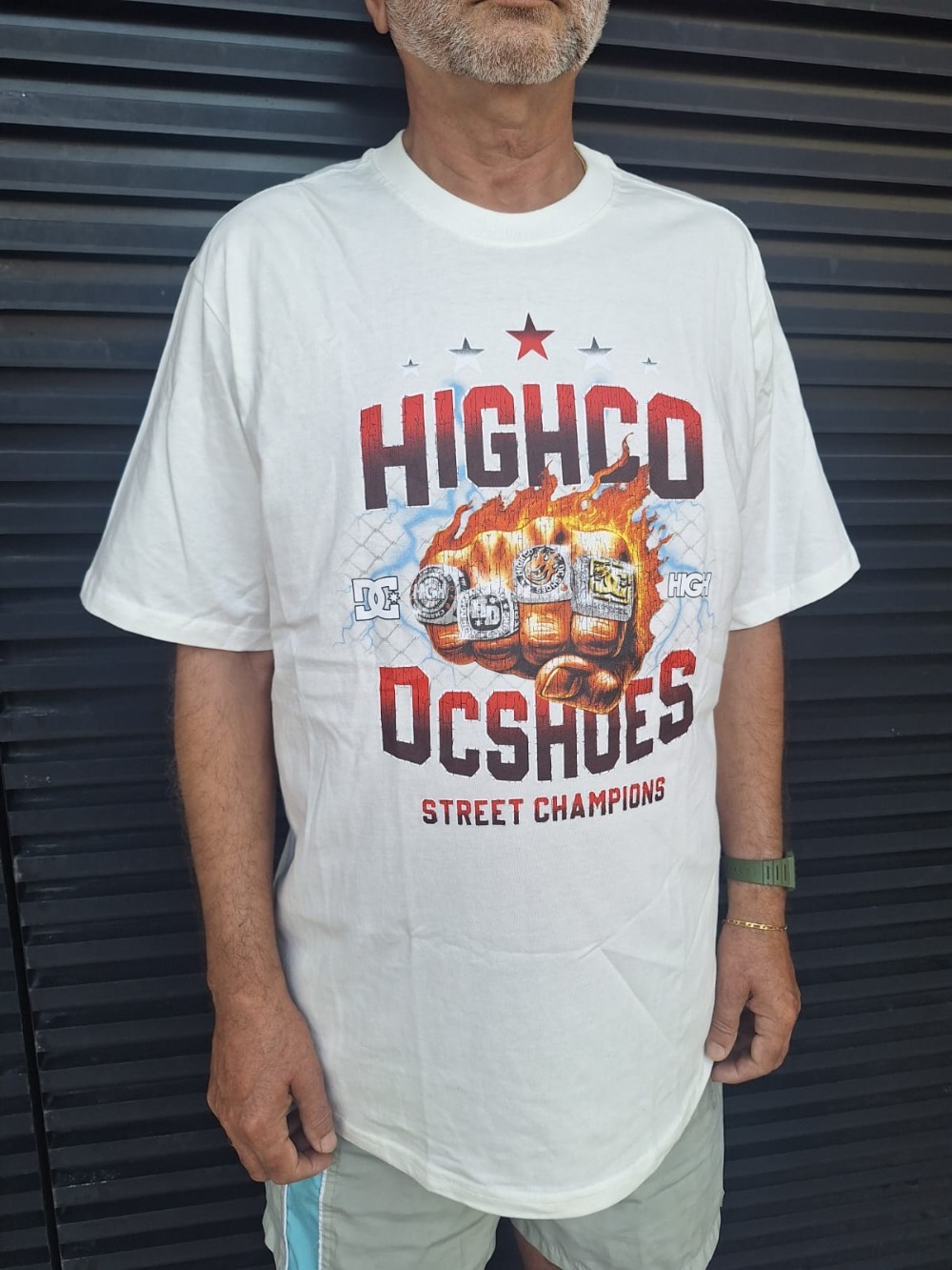DC Shoes x High Company Camiseta Street Champions Off White — G, Novo