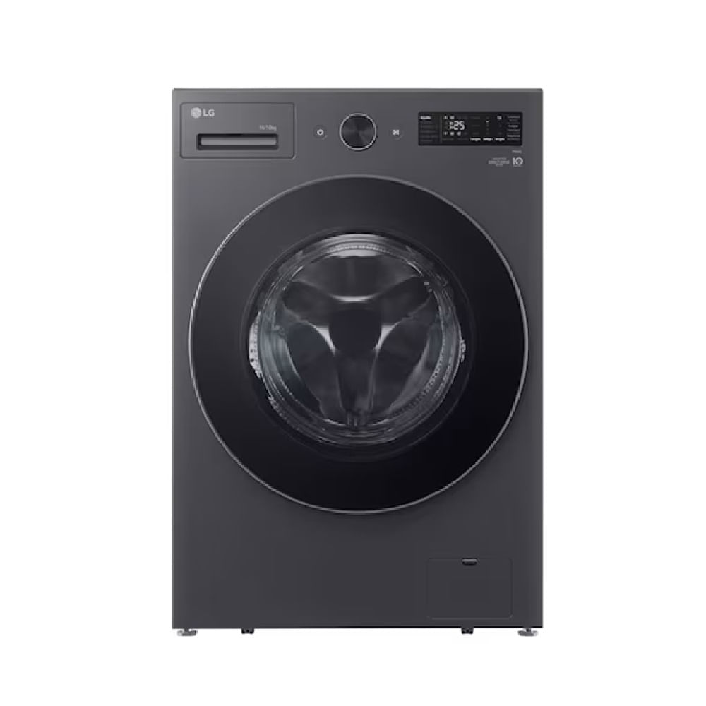 LAVA E SECA LG SMART 95CM COM IA 16KG EM AÇO INOX PRETO 220V WD16GNTS6BA