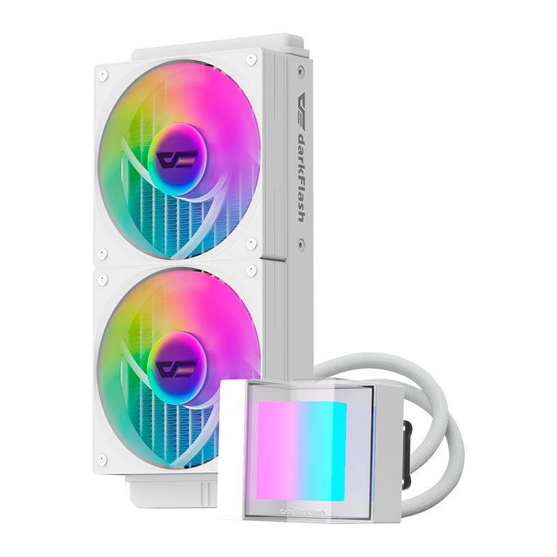 Foto 2 de Water Cooler Aigo Darkflash CB240, ARGB, 240mm, Branco, CB240-WHITE