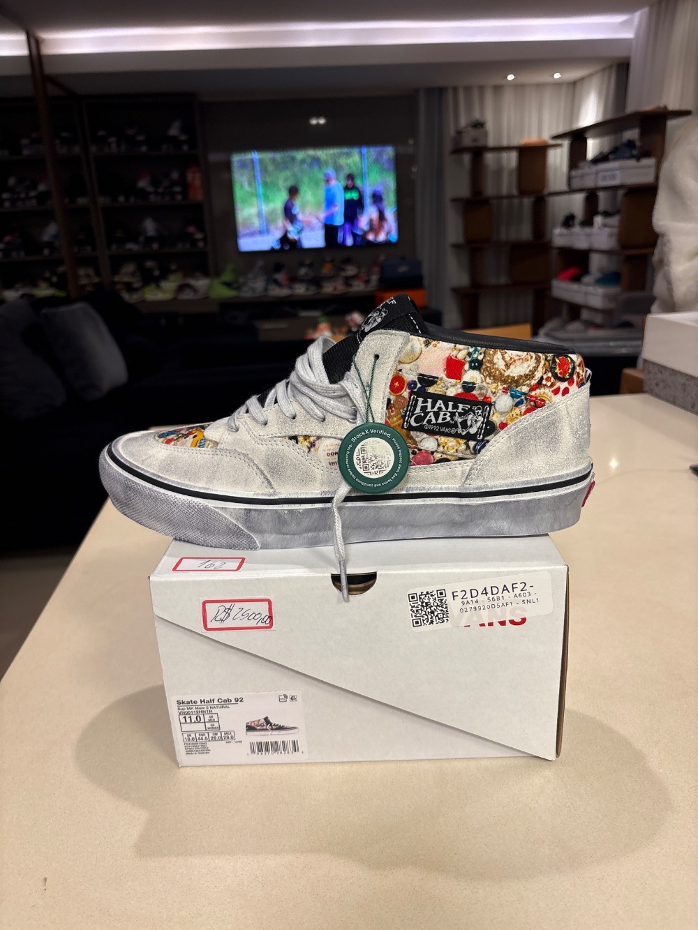 Mike Kelley x Supreme x Vans Half Cab White SS26-W8 — 43, Novo