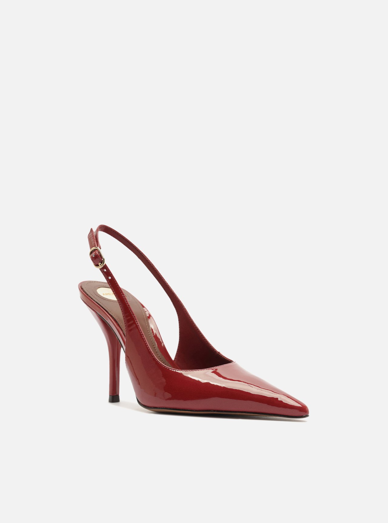 Foto 2 de Scarpin Vermelho Salto Fino Fivela Slingback