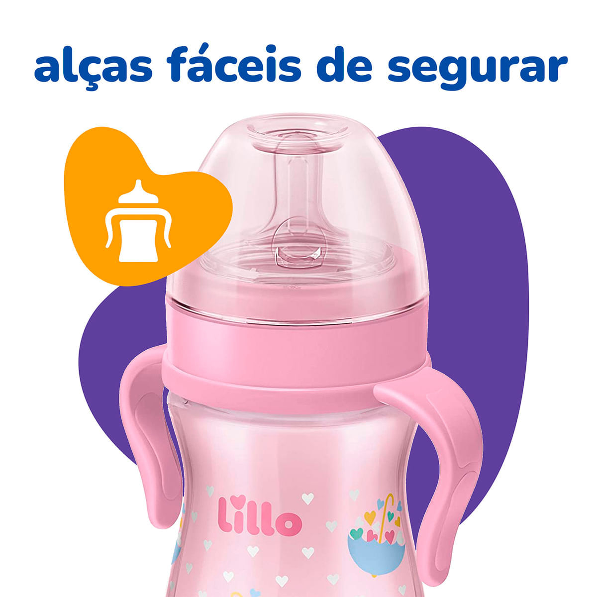 Foto 5 de Mamadeira com Alça Super Evolution 240ml Rosa - Lillo