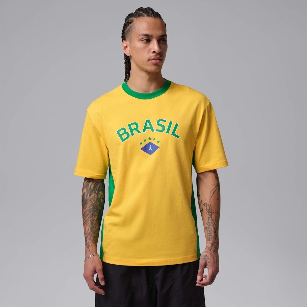 Camiseta Air Jordan Brasil 85 Crew Yellow — XXG, Novo