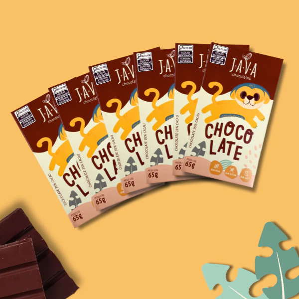 Chocolate INFANTIL zero leite JUPA - 65g - Docinho, sem glúten, zero leite e soja. Display com 6