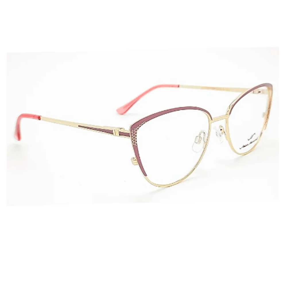 Armação de Óculos de Grau Jean Marcell JM1032 Feminino Gatinho Metal Dourado