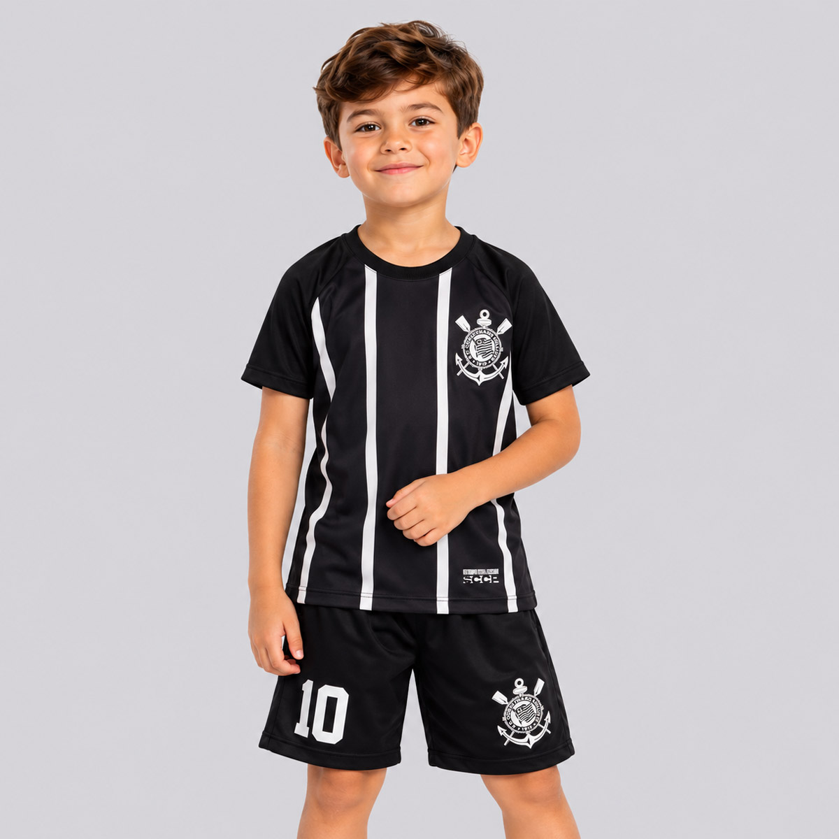 Kit Infantil Corinthians Timão 10 Preto