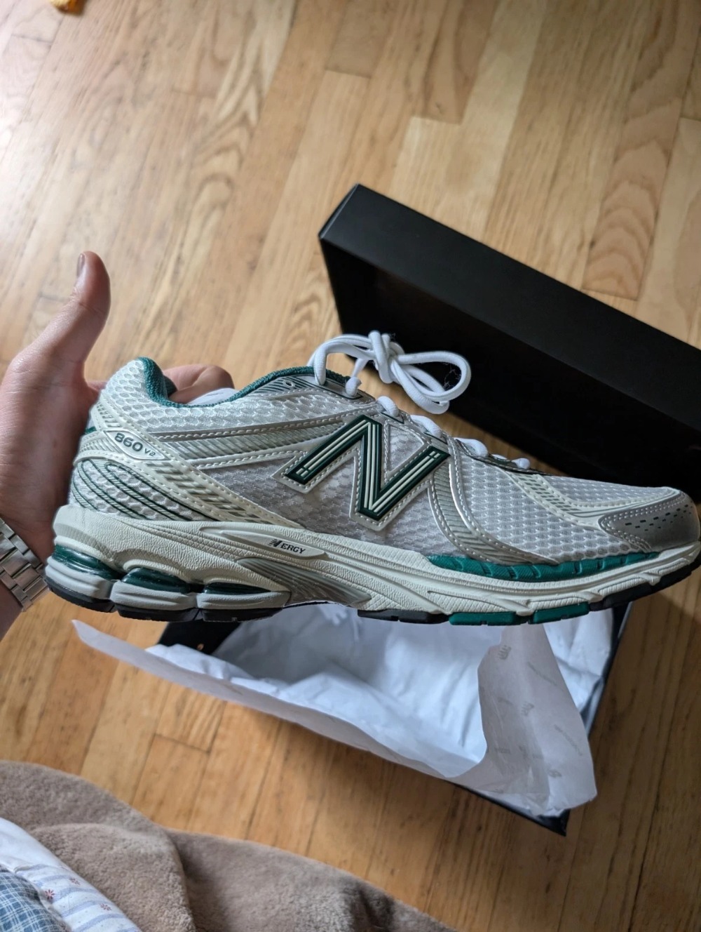 Aimé Leon Dore x New Balance 860v2 White Green — 42, Novo