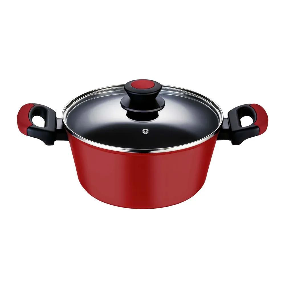 Caçarola Antiaderente Oxford Everyday Vermelha 22cm Alumínio com Tampa