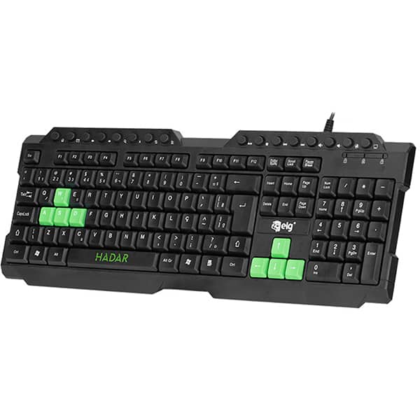 Teclado USB Gamer Hadar, ABNT2, Preto, TGHD, Elg CX 1 UN