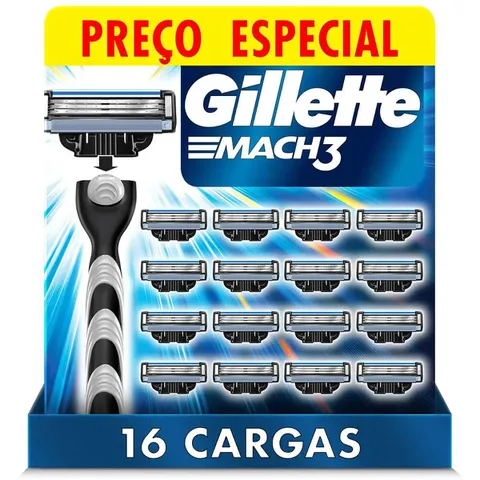 Lâminas Gillette Mach3 16 Unidades