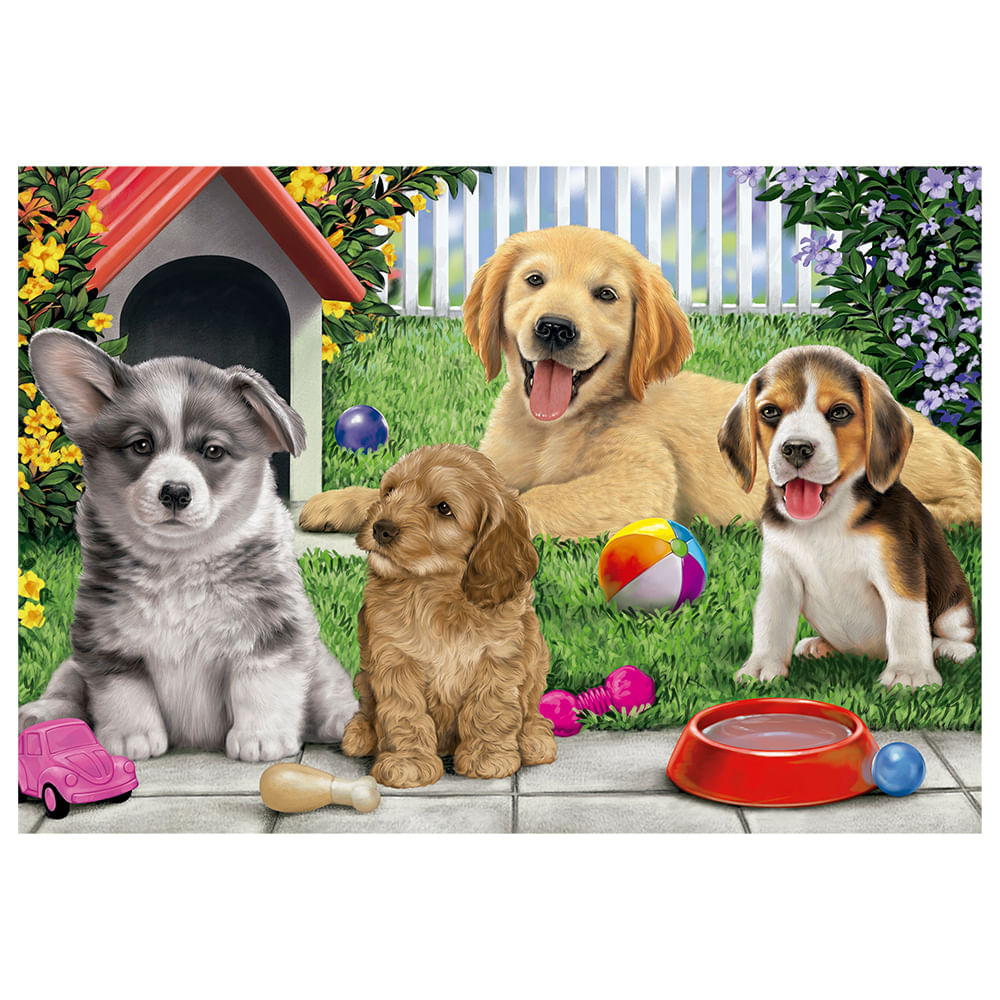 Quebra-cabeça 30 peças Cachorros Fofinhos