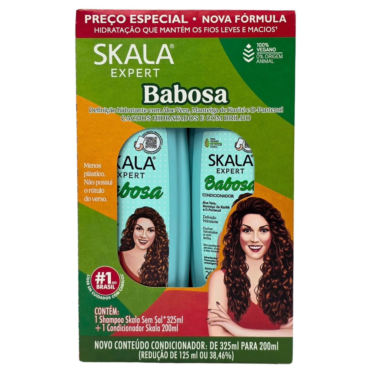 Kit Shampoo 325Ml + Condicionador 200Ml Babosa Skala