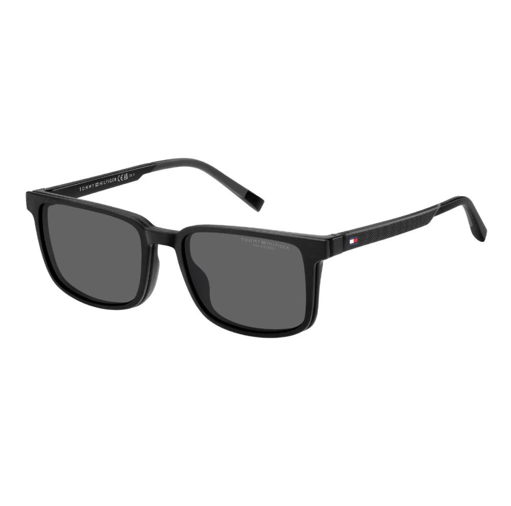 Óculos de Sol Tommy Hilfiger 2145/C Masculino Quadrado Nylon Preto