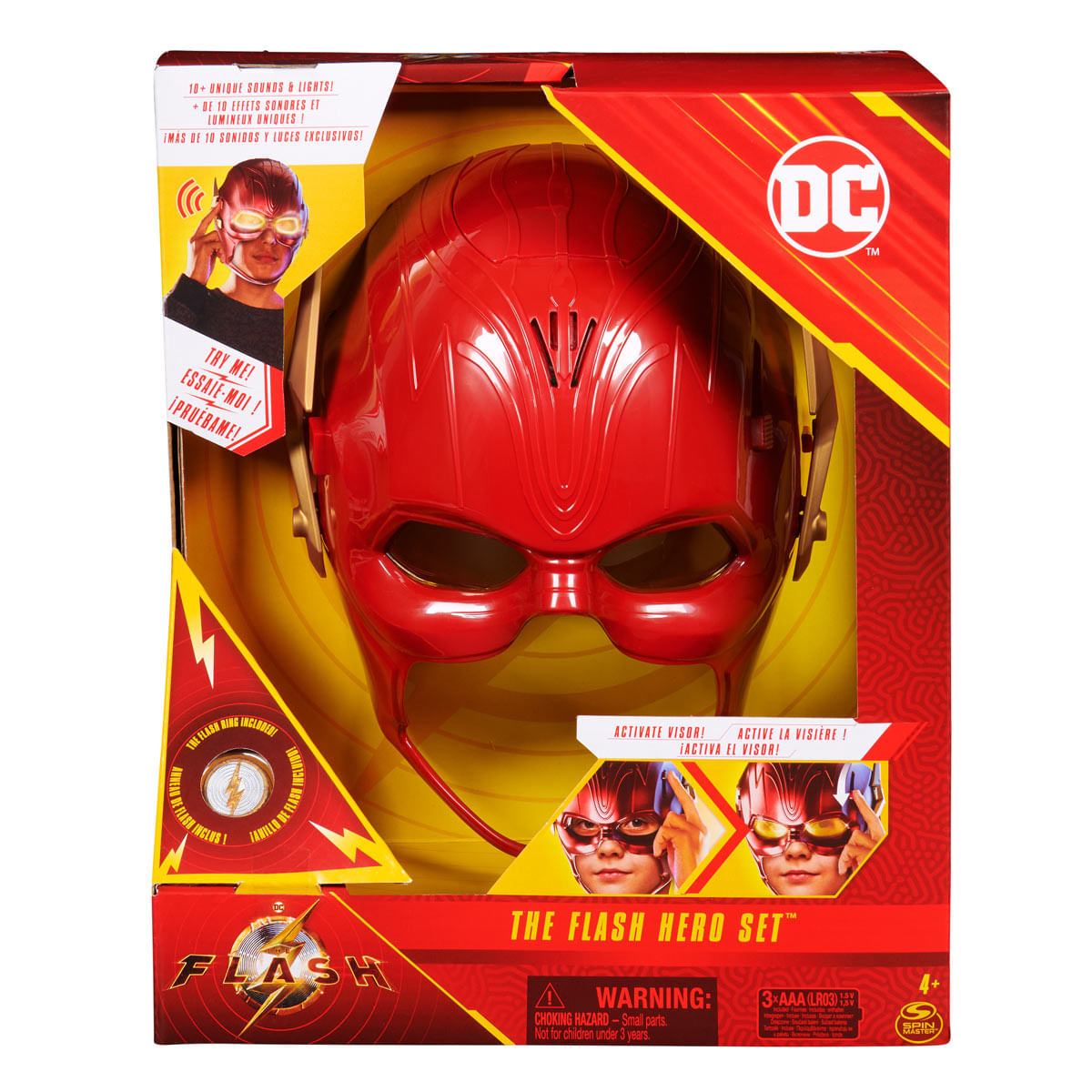The Flash - Máscara Do Flash Com Anel, Luz E Som Dc
