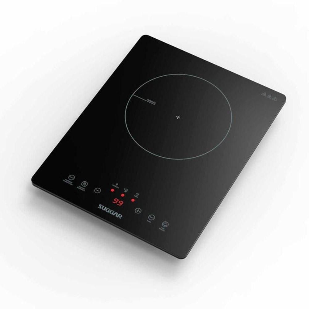 Cooktop de Indução Portátil Suggar FG0121VC 1 Boca Vitrocerâmico Preto Painel Digital 110V