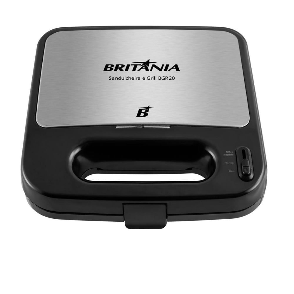 Sanduicheira e Grill Britânia Antiaderente Preta BGR20 – 220 Volts 220