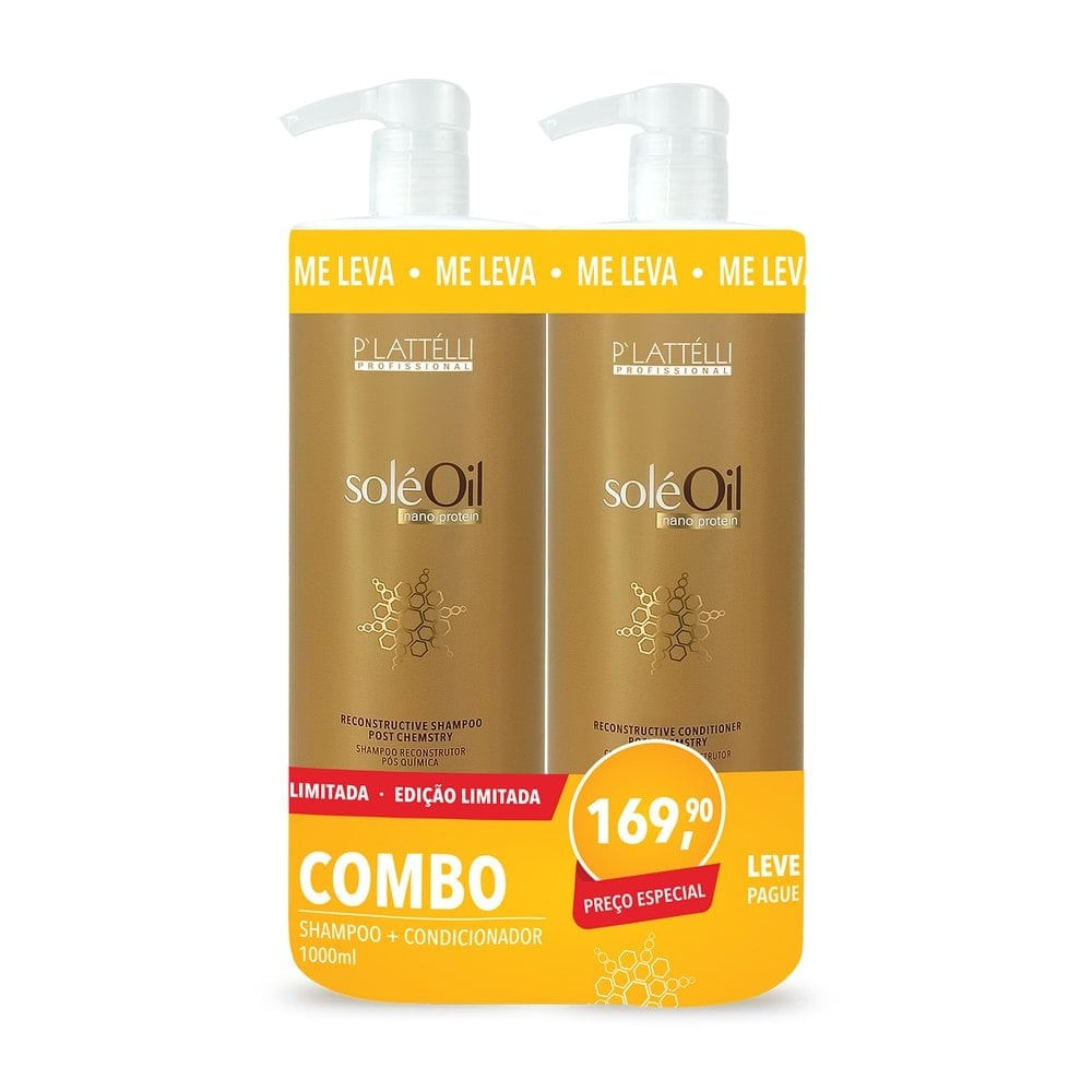 Kit Plattélli Solé Oil Shampoo + Condicionador 1L