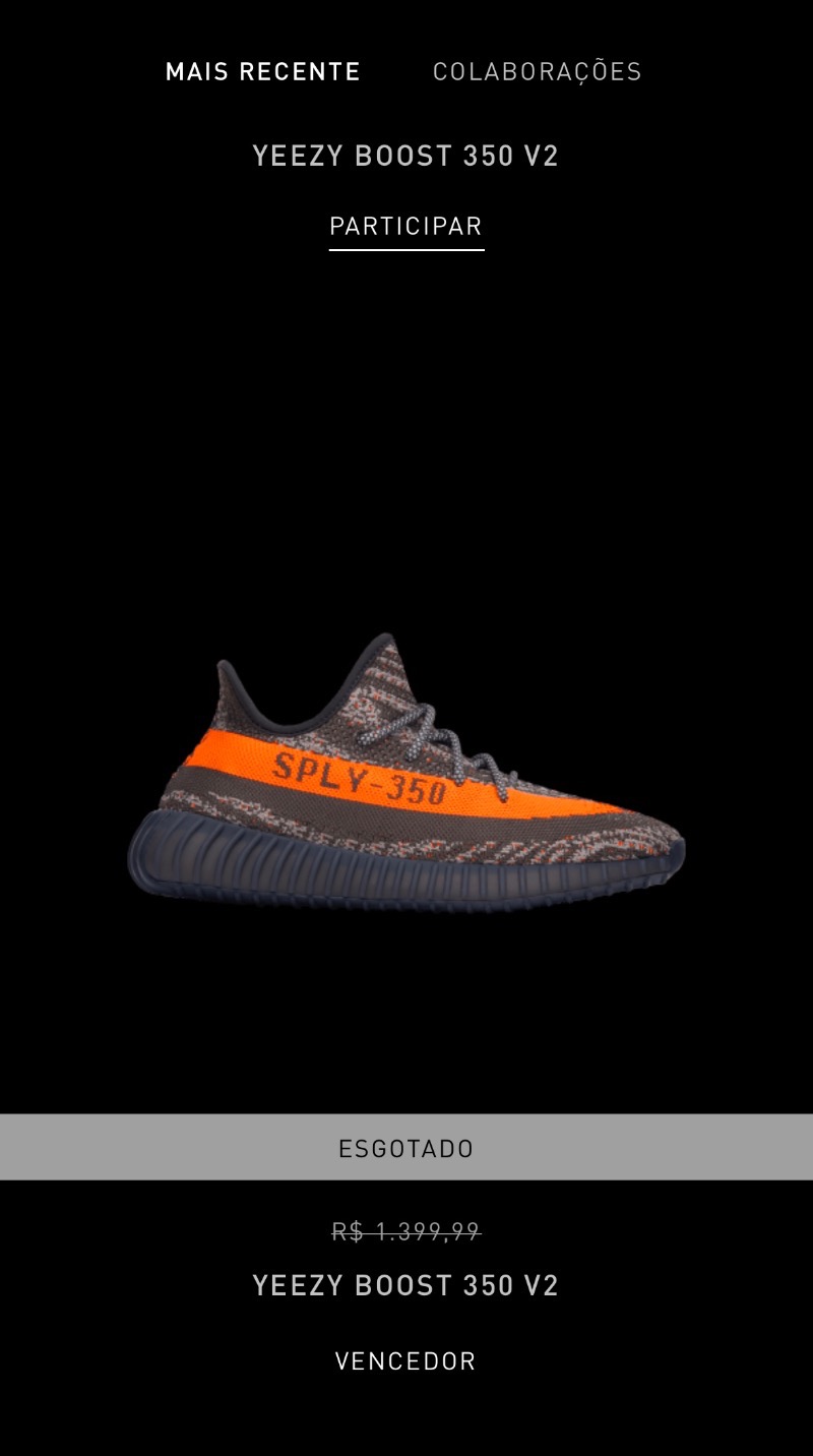 Yeezy 350 V2 Carbon Beluga — 40, Novo