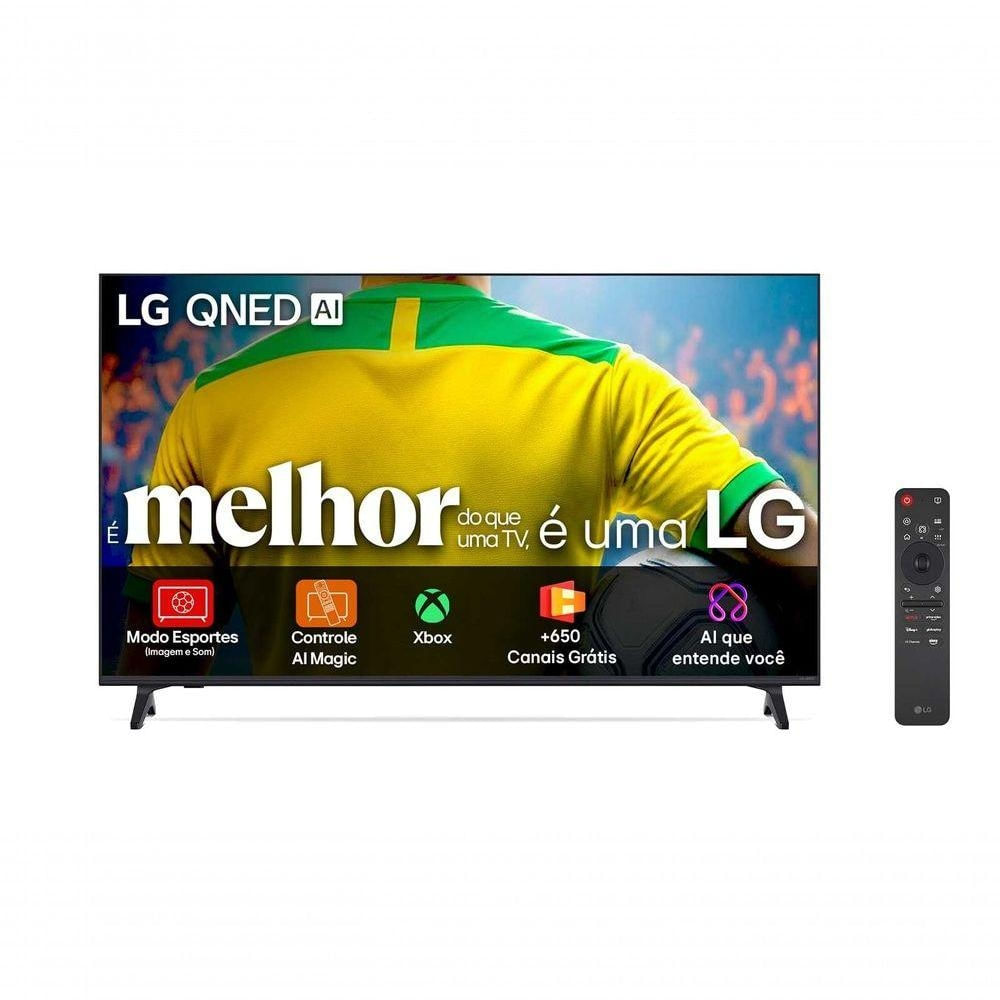 Smart TV 4K 55 LG QNED73 Portal de Games Processador AI α7 Ger8 4K Super Upscaling