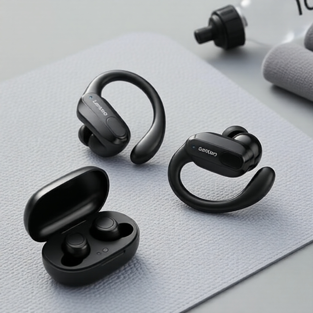 Fones de Ouvido Bluetooth Lenovo XT80, Fones Esportivos TWS com Microfone, Display LED de Bateria, Som HiFi Estéreo, À