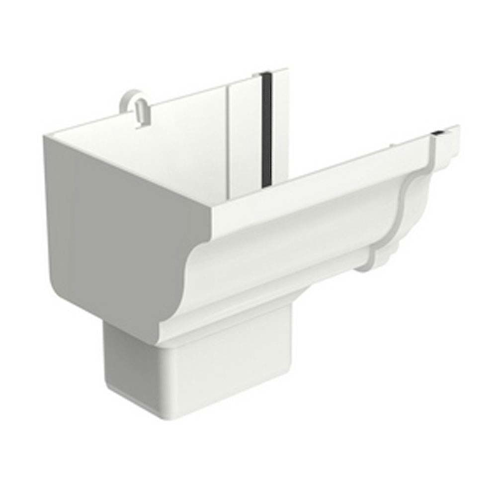 Bocal para calha retangular esquerdo Aquapluv Style branco Tigre