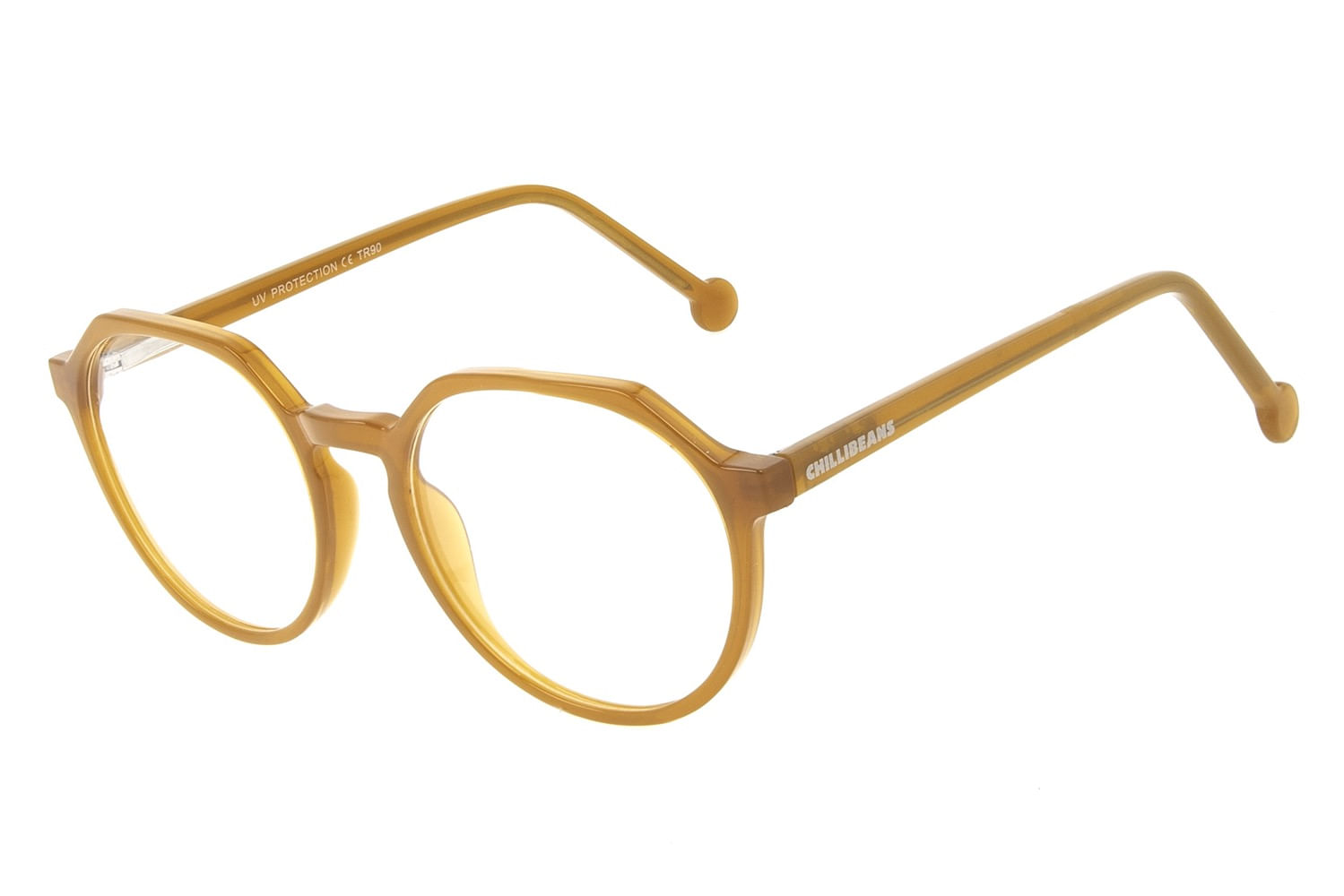 Armação para Óculos de Grau Ótica Chilli Beans Masculino Redondo Amarelo LV.AC.0819.0909 M