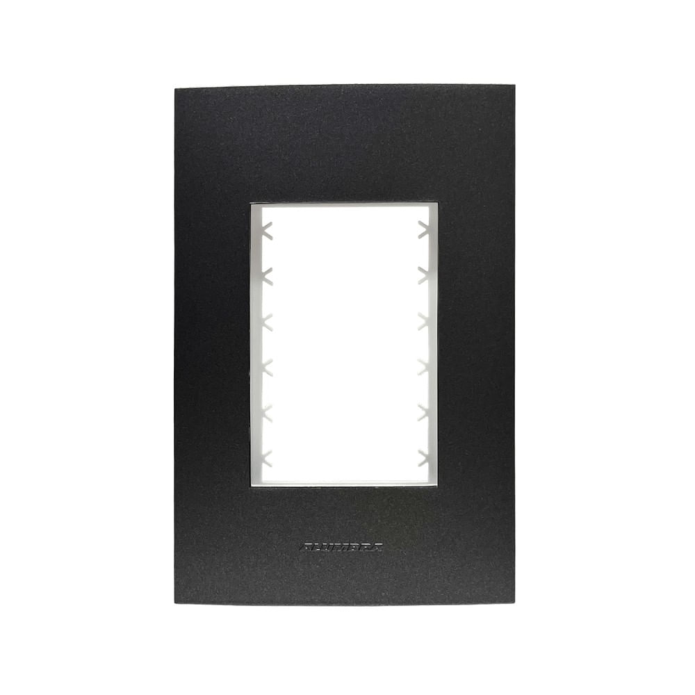 Placa Com Suporte Para 3 Módulos Inova Pró Class 4X2 Grafite Alumbra