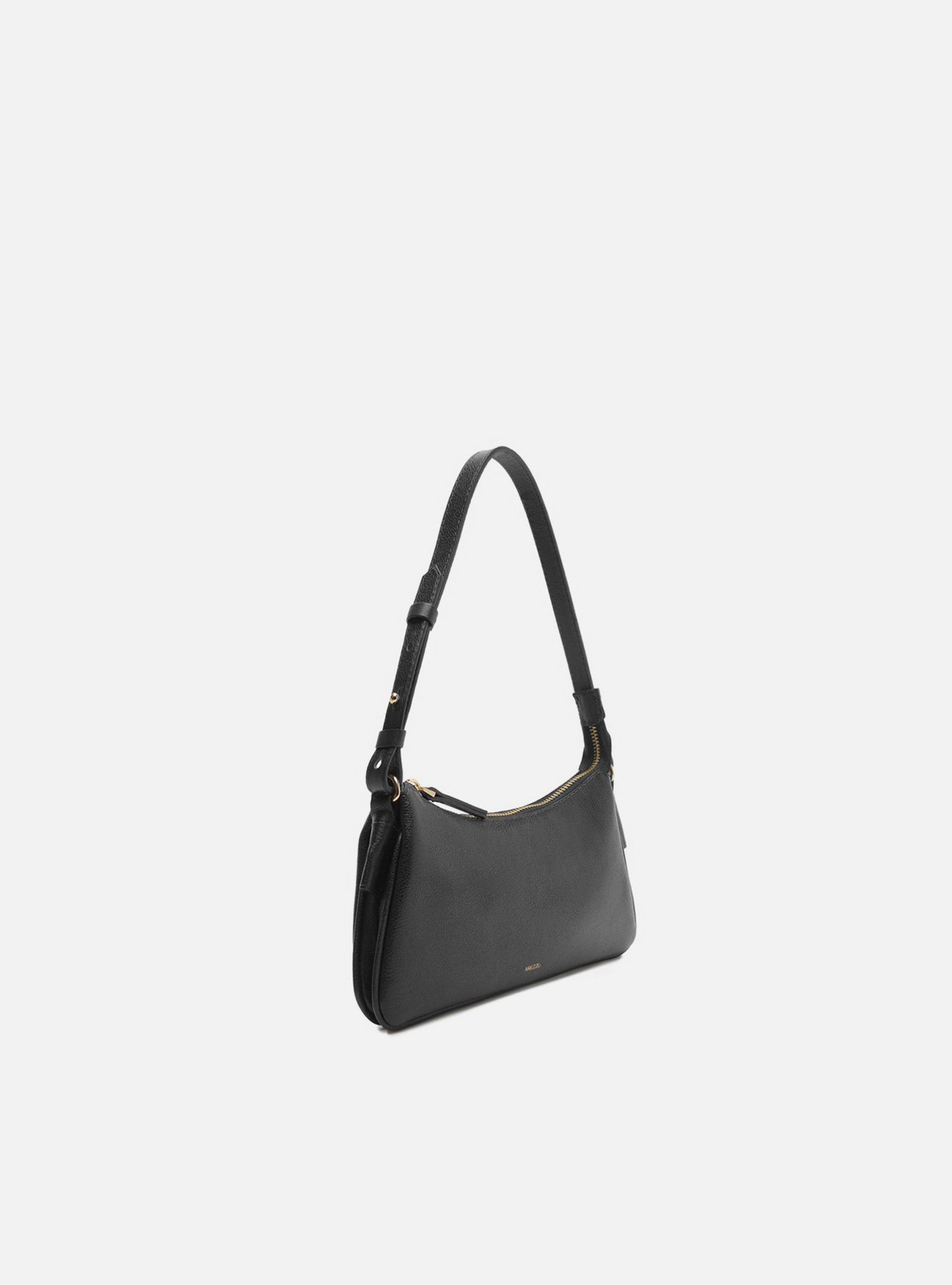 Foto 5 de Bolsa Shoulder Preta Couro Pequena