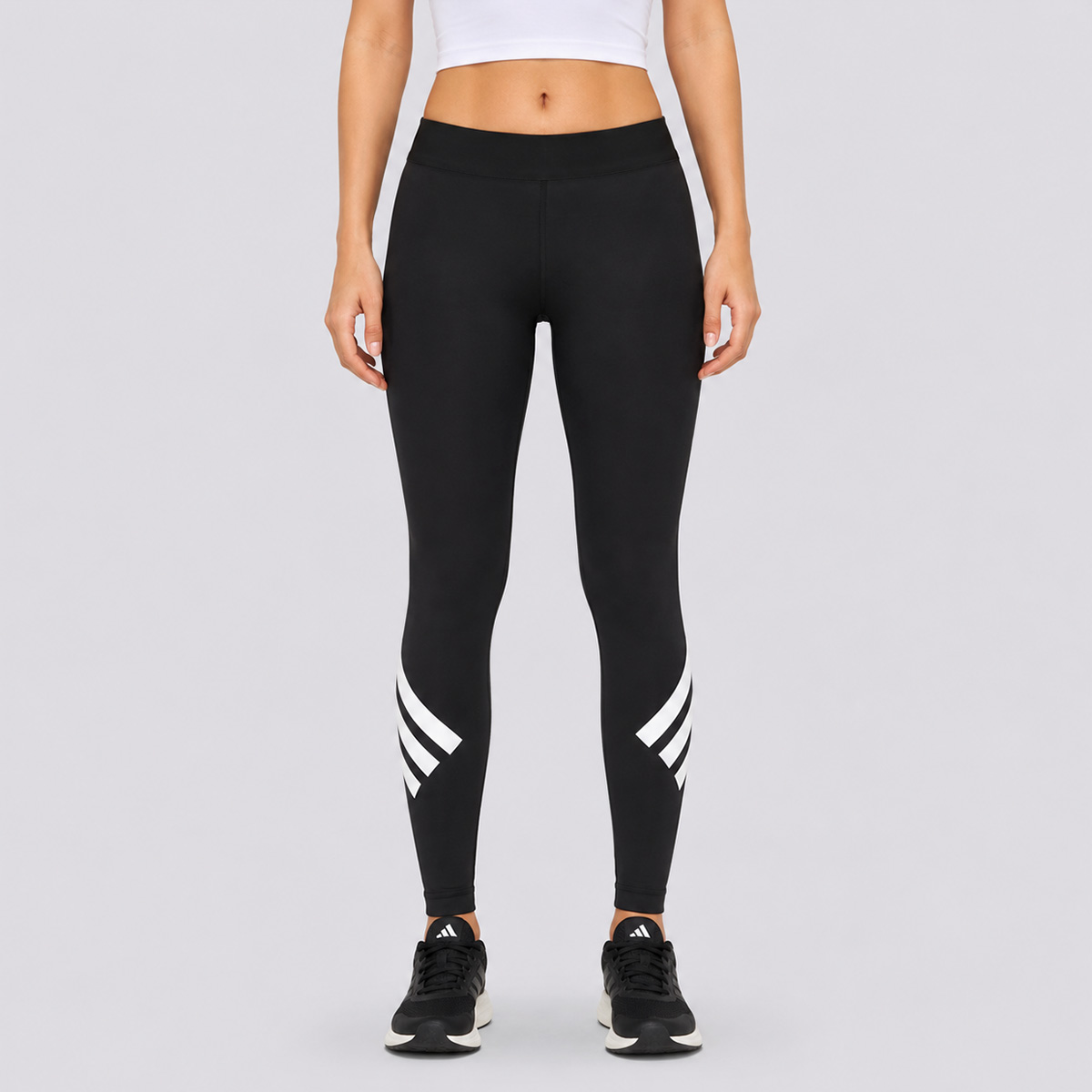 Calça Legging 3 Listras Feminina Preta