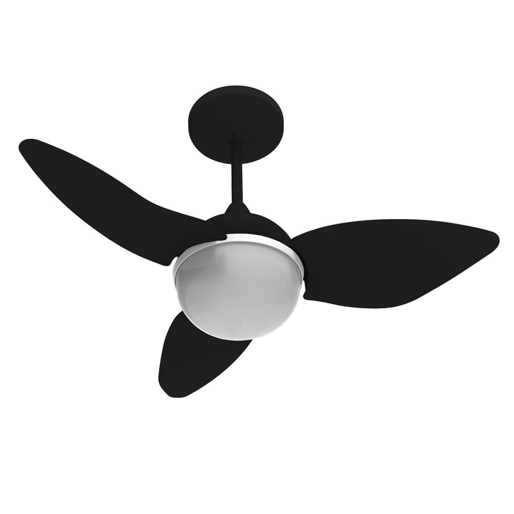Ventilador de Teto Smart Eco 3 Pás Bivolt 31W Controle Remoto Preto Aliseu