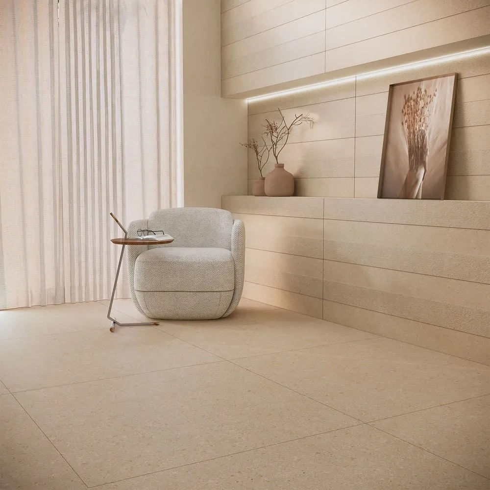 Porcelanato Retificado Emanatura Calcari Natural 108x108cm Caixa 2,33m² Villagres