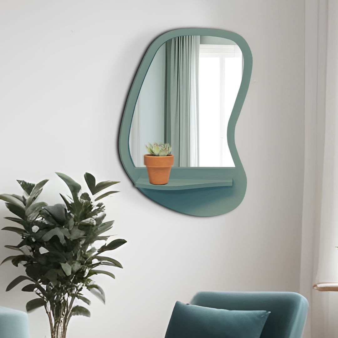 Espelho Funcional Organic Shelf 50x70cm Verde