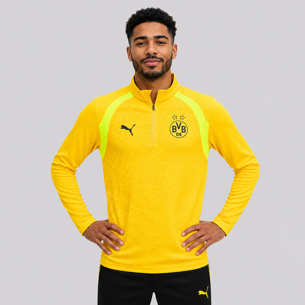 Blusão Puma Borussia Dortmund Treino Amarelo e Preto