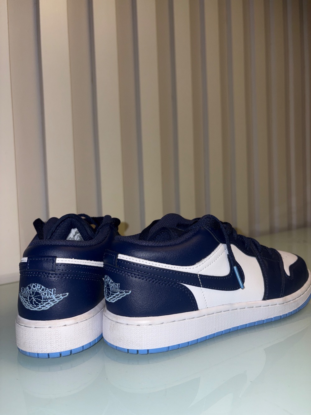 Air Jordan 1 Low Midnight Navy White University Blue Infantil — 37, Usado